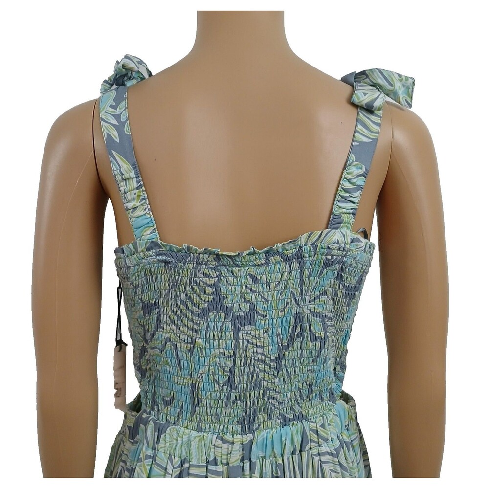 NWT Floral Maxi Dress Tube Smock Top Open Sides Beachy Boho Women's Size Large - Picture 6 of 13
